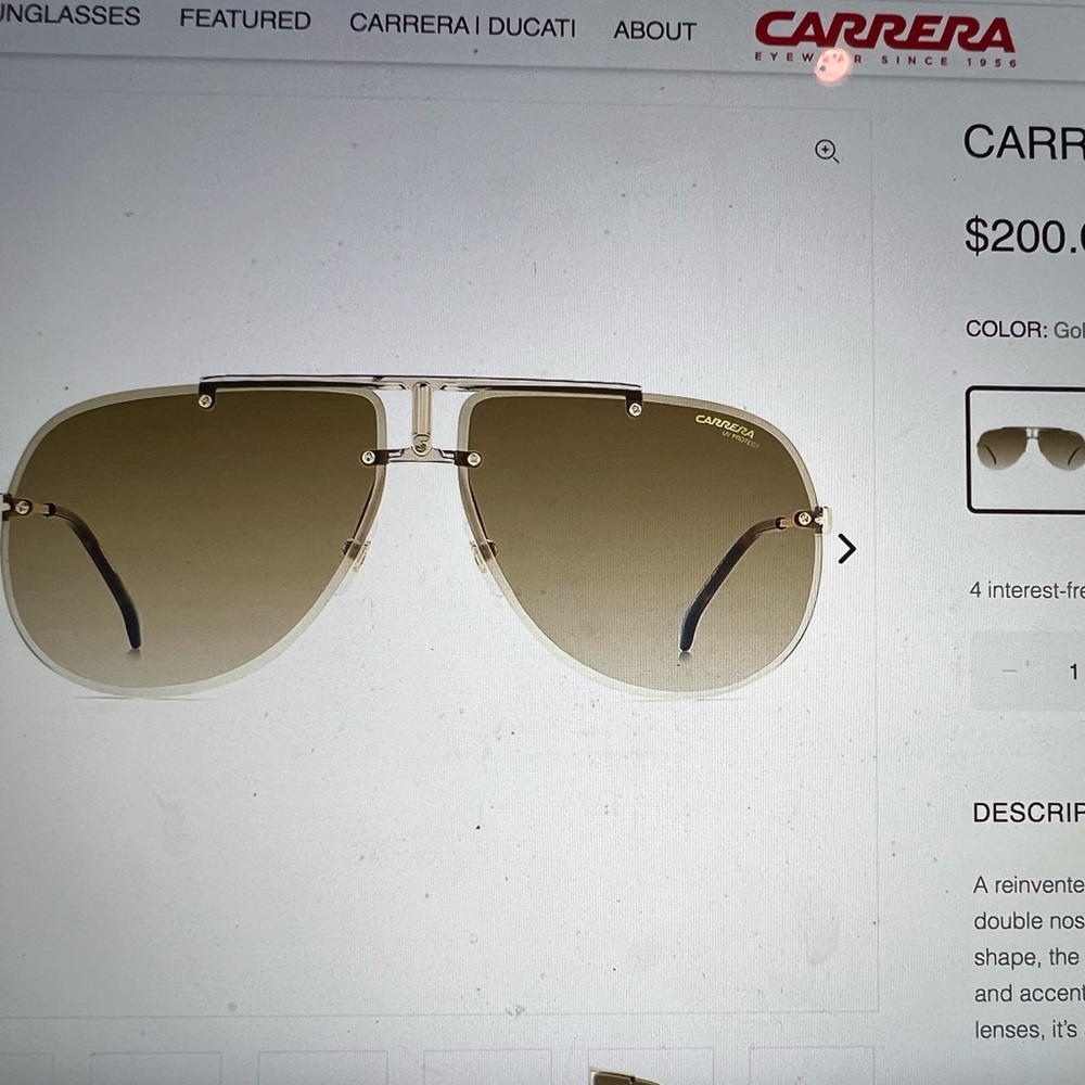 SOLD OUT Carrera 1052/S gold Havana sunglasses. NWT & Box